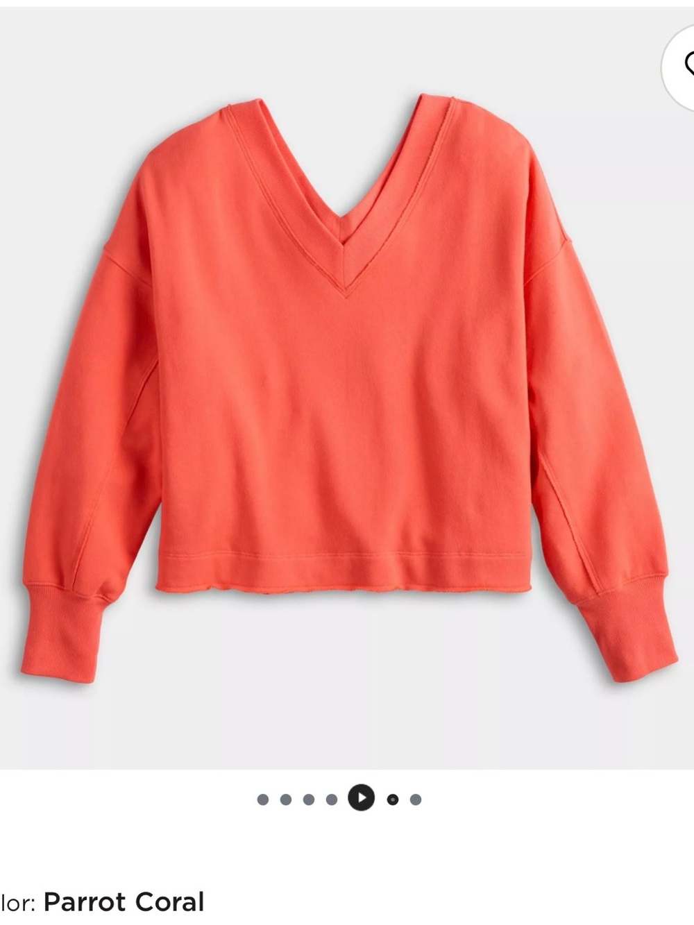 NWT Parrot Coral V-Neck Women's Sweater